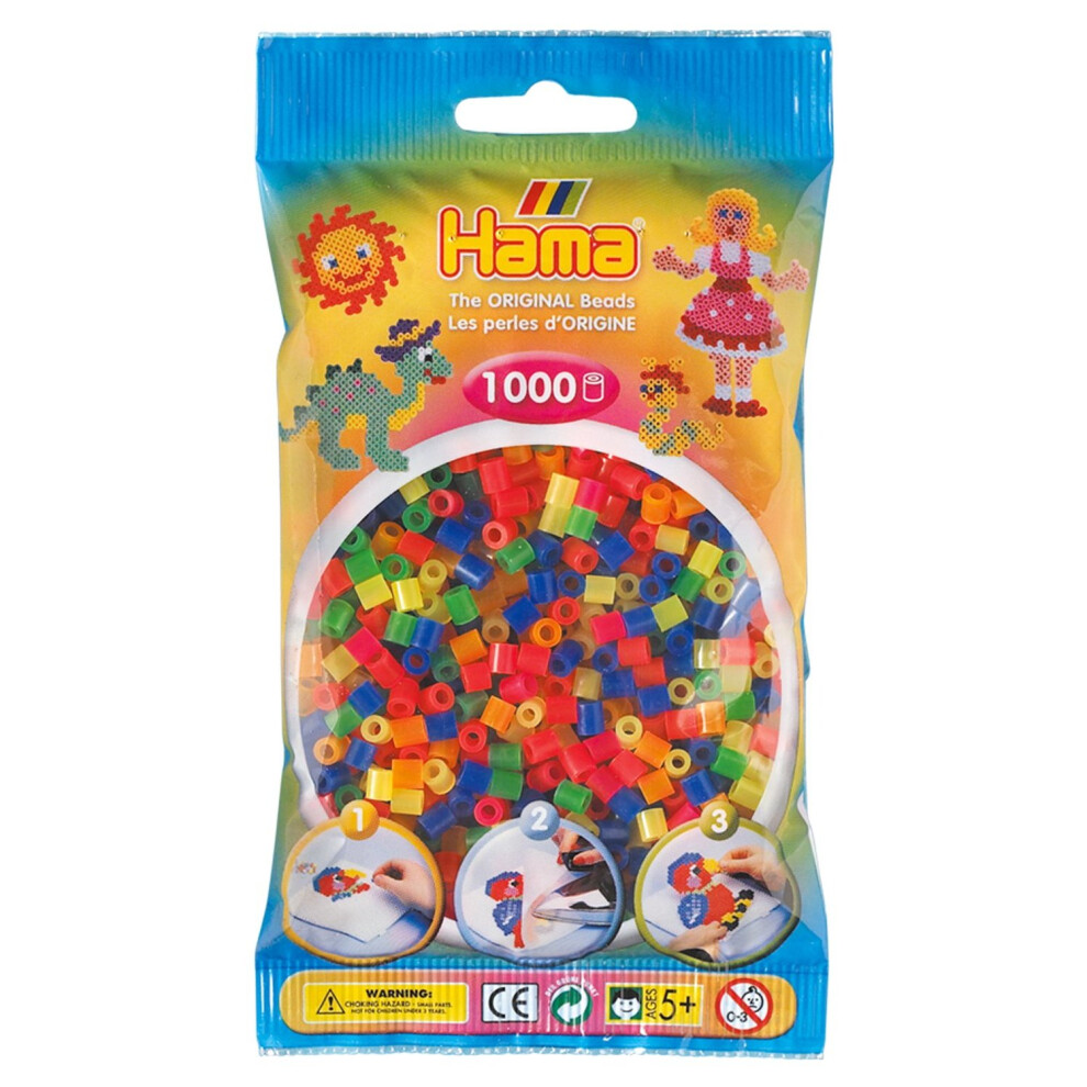 Hama Beads - Neon Colour Mix (1000 Midi Beads)