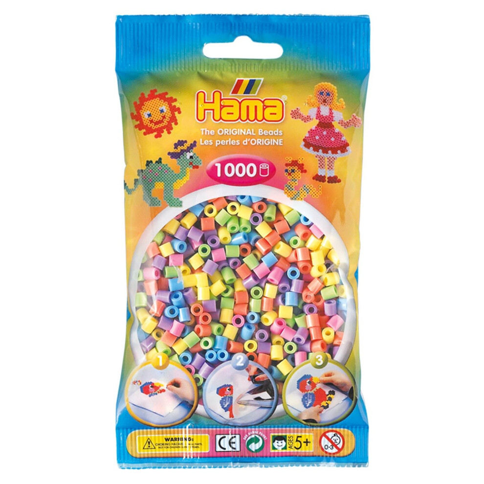 Hama Beads - Pastel Colour Mix (1000 Midi Beads)