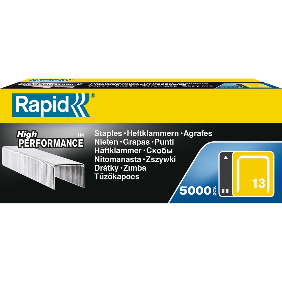 Rapid High Performance Staples, No.13, Leg Length 6 mm,, 11830700 - 5000 Pieces - Silver