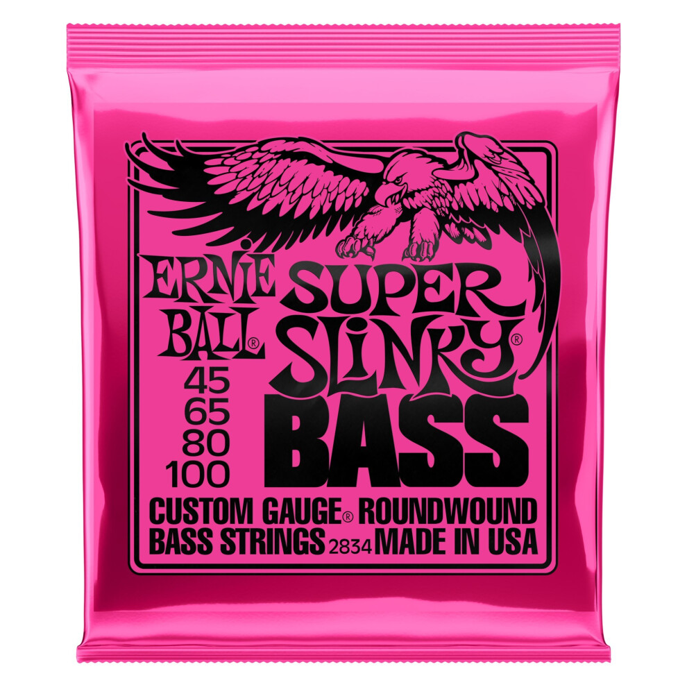 Ernie Ball Super Slinky Nickel Round Wound Bass Set, .045 - .100