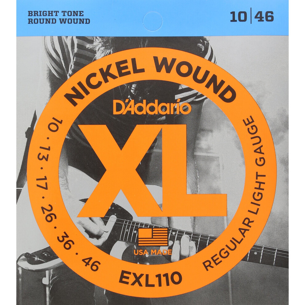 D'Addario EXL110 XL Nickel Wound Regular Light (.010-.046) Electric Guitar Strings