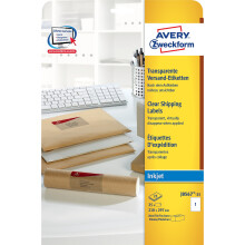 Avery Zweckform J8567-25 Shipping Labels 210 x 297 mm 25 Pack of 25 Labels Transparent