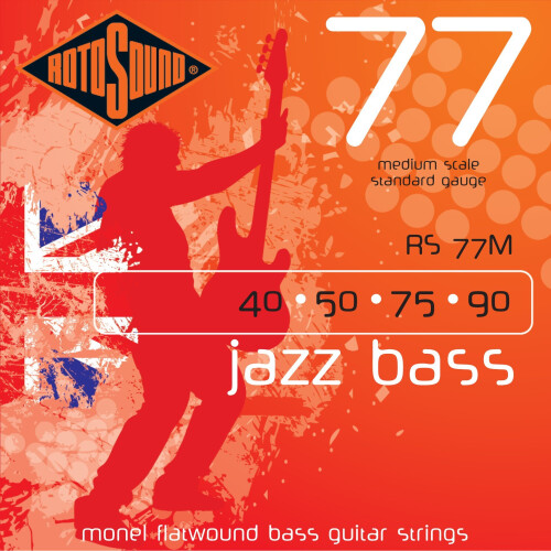 Rotosound Monel Medium Gauge Flatwound Bass Strings Medium Scale (40 50 75 90)