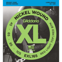 Set di corde per basso - D'Addario - EXL165 - Nichelato - Morbido 45-65-85-105 - Suono brillante