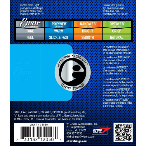 Elixir Polyweb Electric Guitar Strings - Light (0.010-0.046) 1