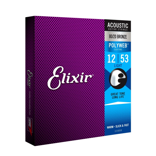 Elixir 80/20 Bronze Acoustic Sets Original Polyweb Coating - Light (0.012-0.053) 2