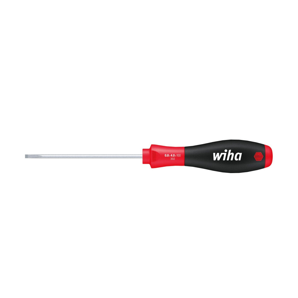 Wiha Werkzeug Soft Finish 302SF 00691 Slotted Screwdriver With Round Blade 3.5 X 100