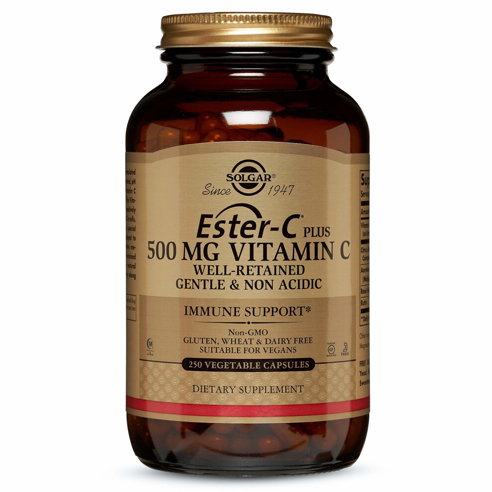 Solgar Ester-C Plus 500 Mg Vitamin C Vegetable Capsules - Pack Of 250