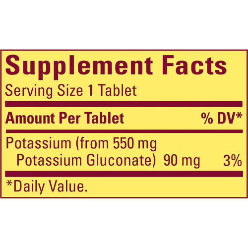 Nature Made Potassium Gluconate, 550mg, 100 Tablets 1