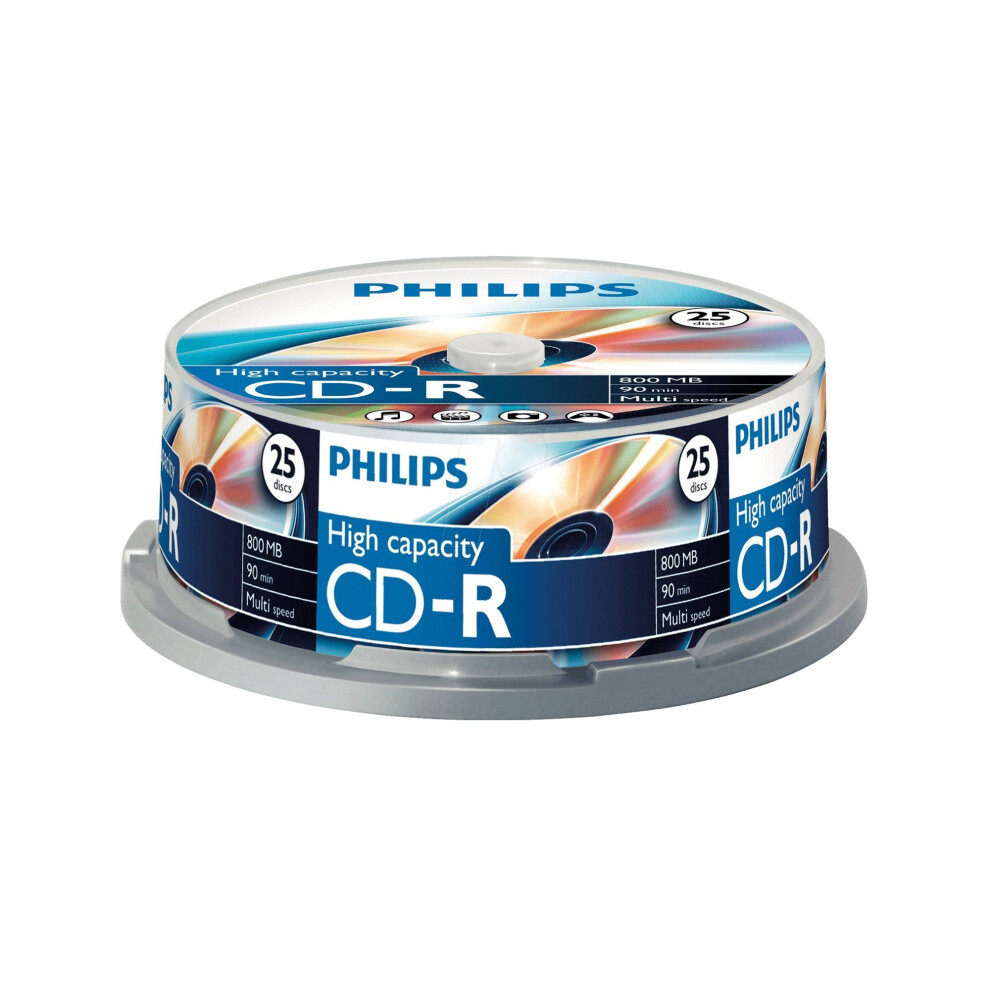 Philips Cd-R 800Â Mb Data (Gbyte/90Â Minuten, Multi Speed Recording 25Er 8710895782371