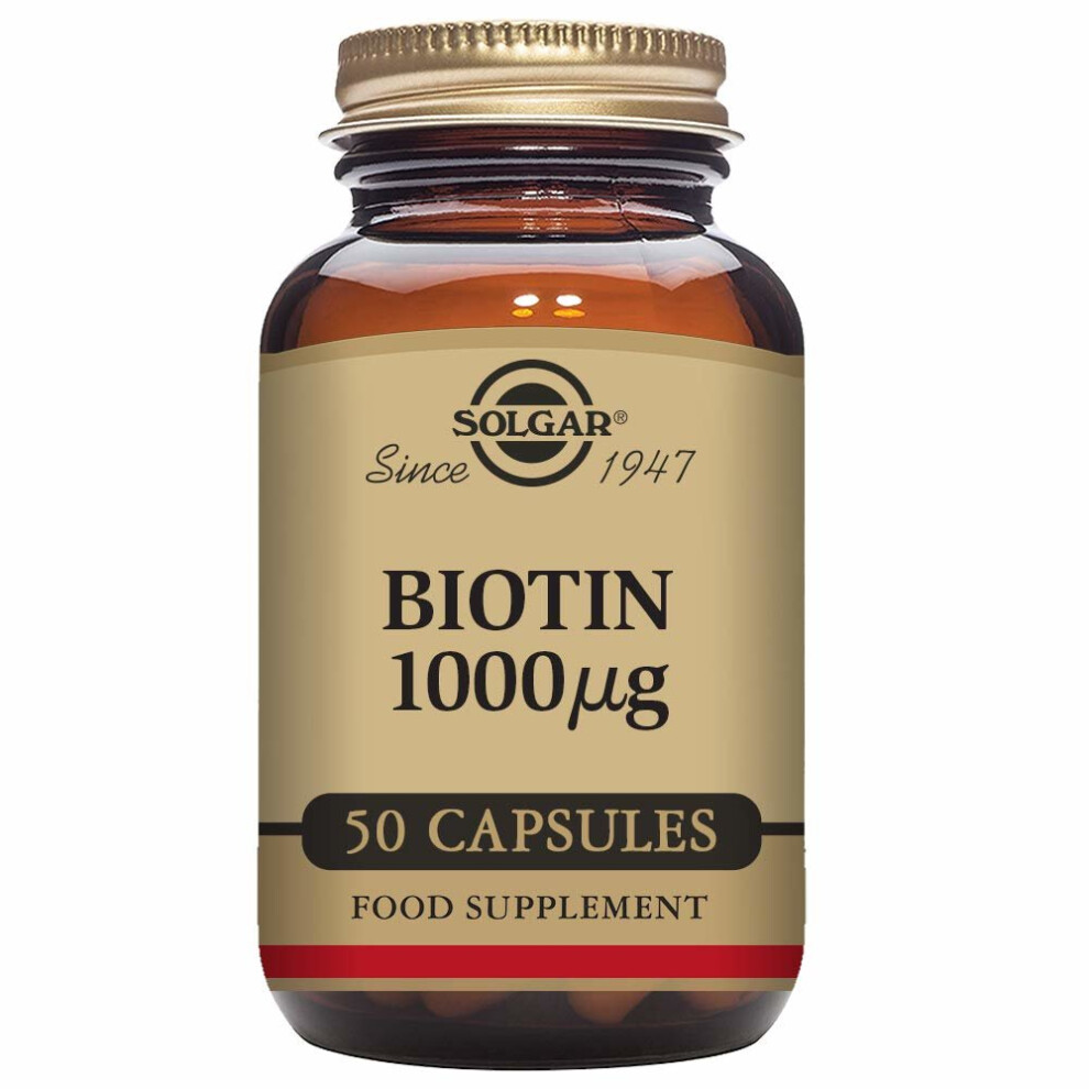 Solgar Biotin 1000 µg Vegetable Capsules - Pack of 50