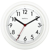 Bentima Stratford 23cm White Wall Clock - Quartz, Easy-Read Black Arabic Numerals (67309AT)