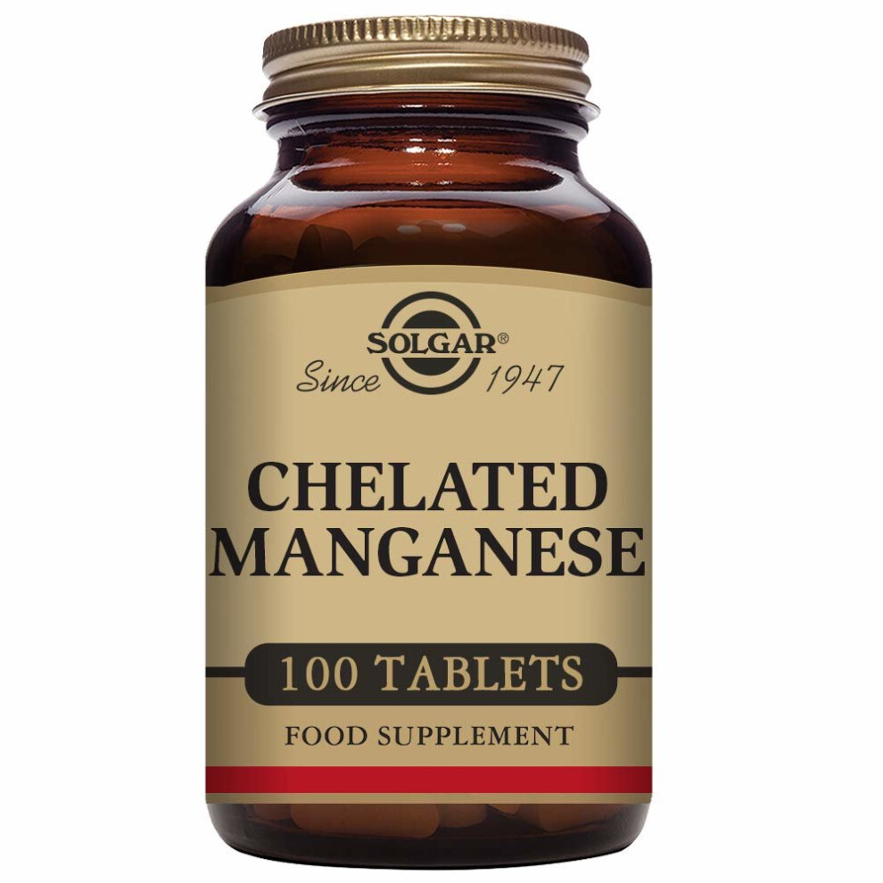 Solgar Chelated Manganese Tablets - Pack of 100