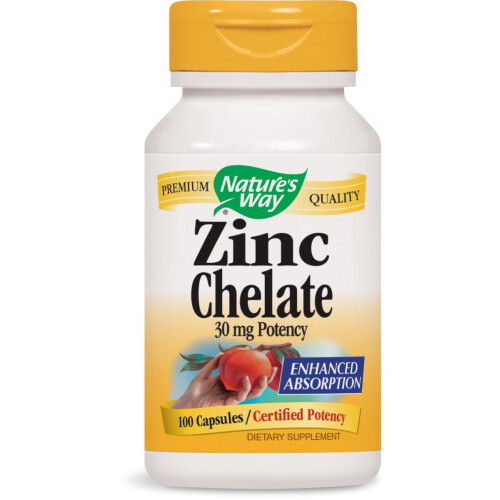 Nature's Way, Zinkchelat, 30 mg, 100 Kapseln