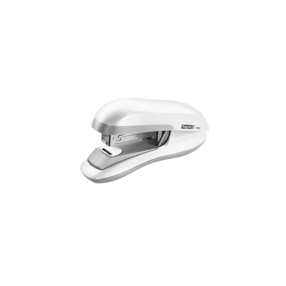 Rapid Stapler, 30 Sheet capacity, Flat Clinch, White, Ergonomic Metal body, F30, 5000358