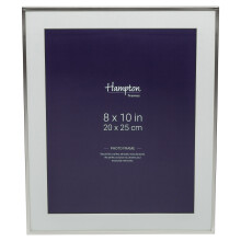 BSN13880 Mayfair Silver Plate 8x10in (20x25cm) Photo Frame with Bevel cut Mount and Luxury Velvet Effect Back