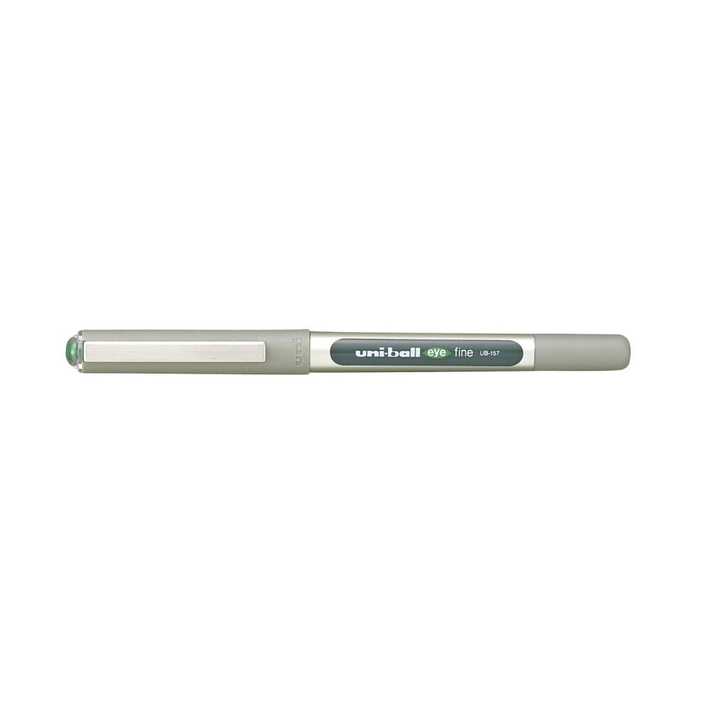 Uni-Ball EYE UB-157 Rollerball Pen GREEN [Pack of 3] Medium 0.7mm Ball