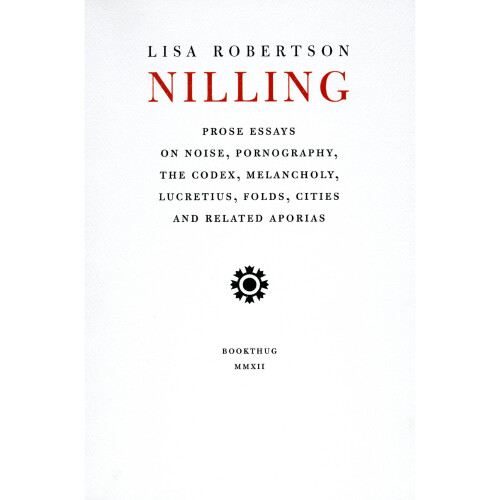 Nilling: Prose (Department of Critical Thought)