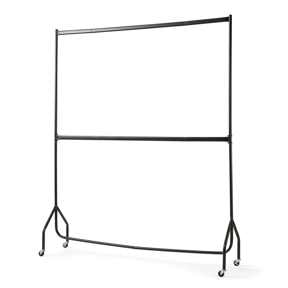 6ft x 7ft 2-Tier Heavy Duty Clothes Rail - Black | Heavy Duty Clothes Rack