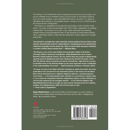 The Enemy: An Intellectual Portrait of Carl Schmitt 1