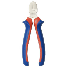 CON:P CPT130160 Side-Cutting Pliers with 2C-Handles, Silver/Blue/Red, 160 mm