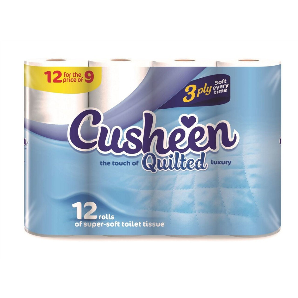 Vinsani 60 Cusheen Quilted 3 Ply Hygiene Toilet Tissue Paper Rolls