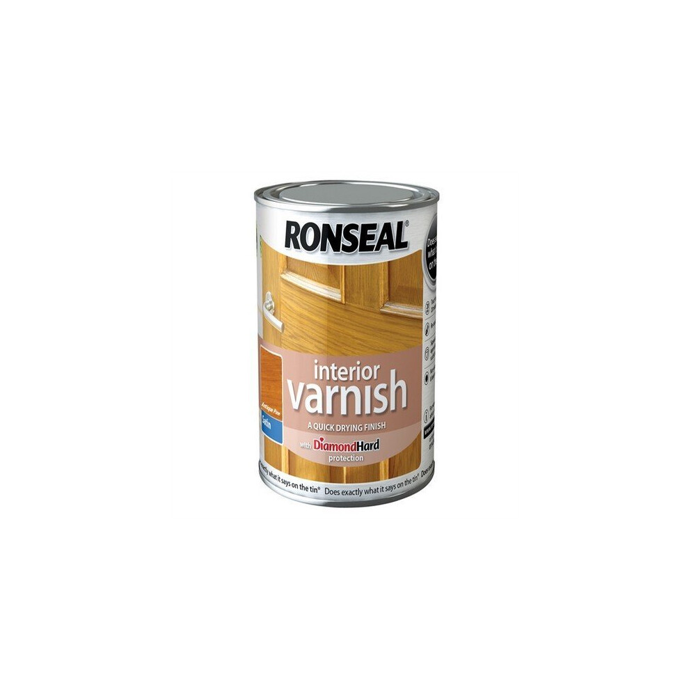 Ronseal 750ml Quick Dry Satin Interior Varnish - Antique Pine