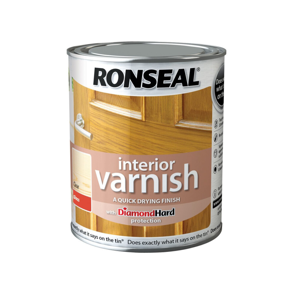 Ronseal RSLIVGCL250 Interior Varnish Quick Dry Gloss Clear, 250 ml