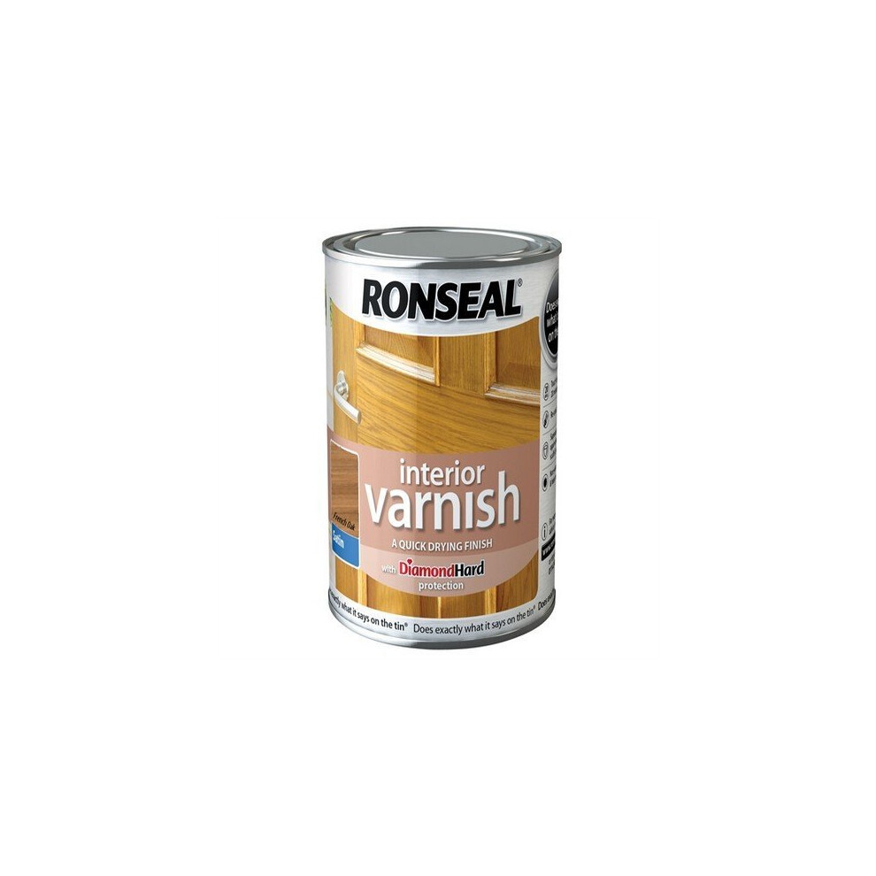 Ronseal 750ml Quick Dry Satin Interior Varnish - French Oak