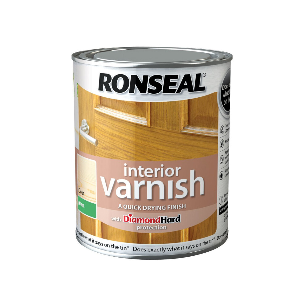 Ronseal RSLIVMCL250 Interior Varnish Quick Dry Matt Clear, 250 ml