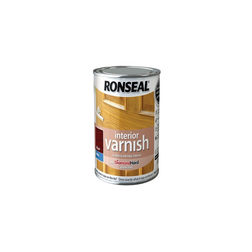 Ronseal 750ml Quick Dry Satin Interior Varnish - Teak