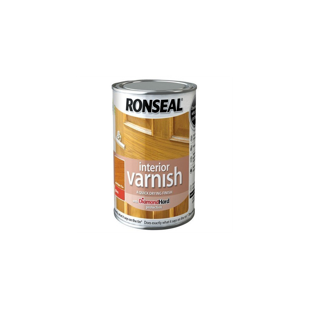Ronseal RSLINGAP250 250ml Quick Dry Gloss Interior Varnish - Antique Pine