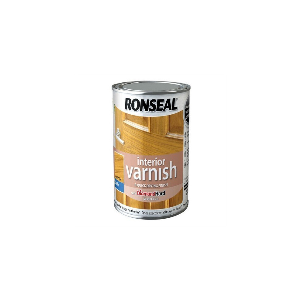 Ronseal 750ml Quick Dry Satin Interior Varnish - Light Oak