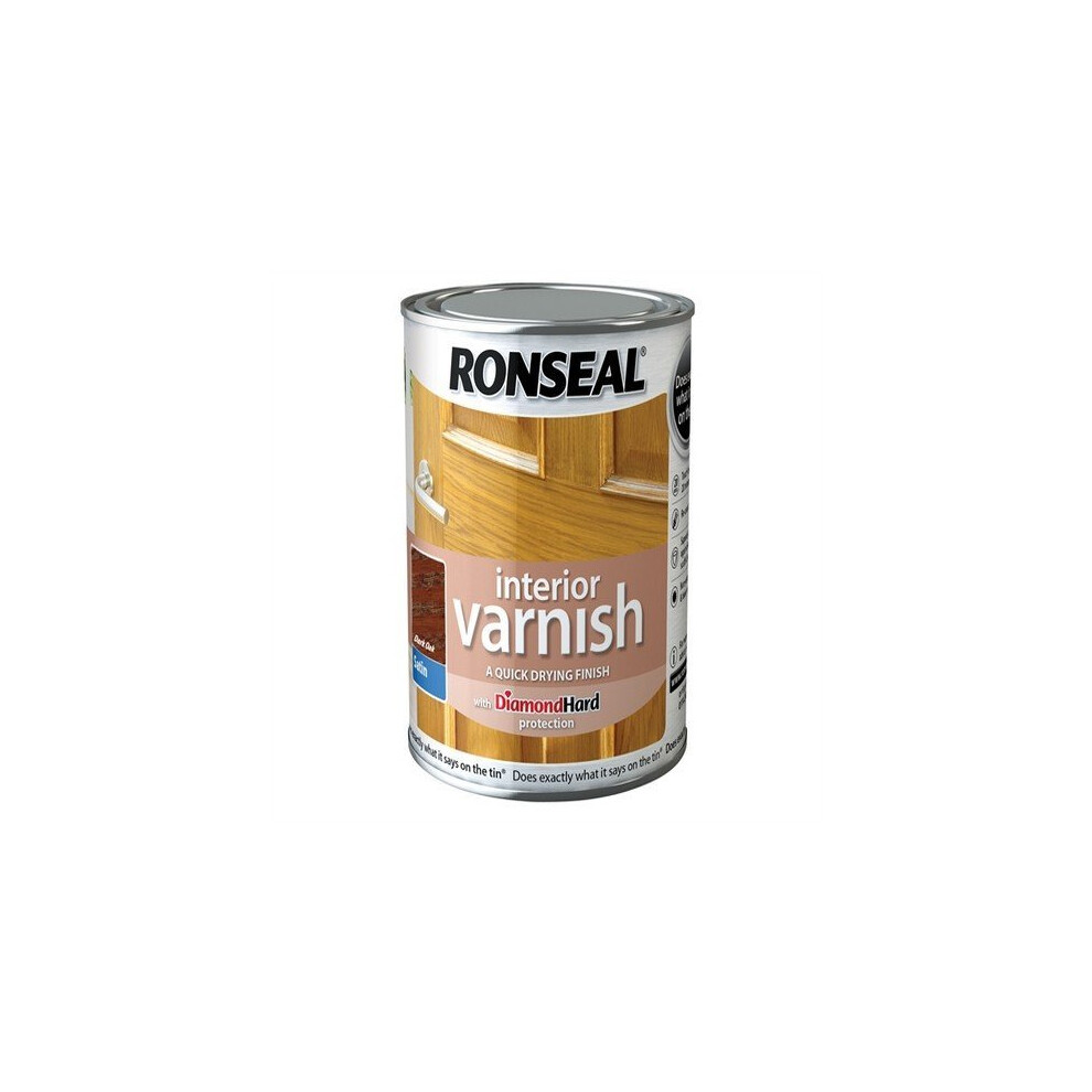 Ronseal RSLIVSDO250 250ml Quick Dry Satin Interior Varnish - Dark Oak