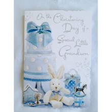 On The Christening Day of A Special Little Grandson - Christening Day Card JJ