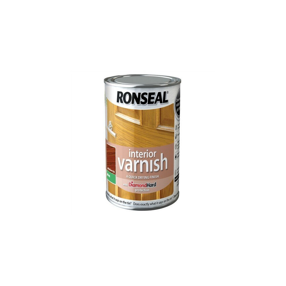Ronseal 750ml Quick Dry Matt Interior Varnish - Medium Oak