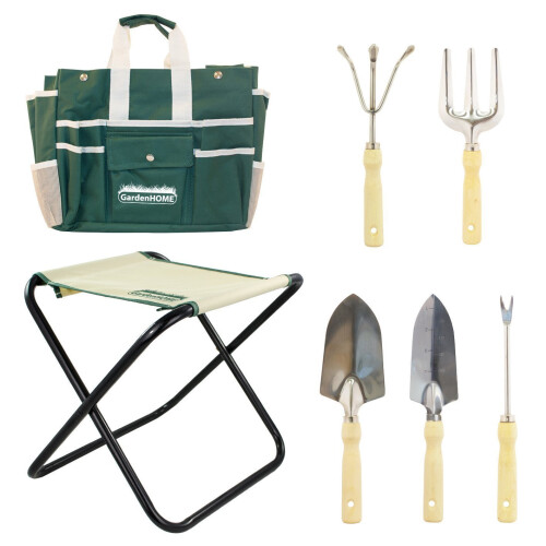 GardeHome Folding Stool with FREE Bag & 5 PC Tools ALL-IN-ONE 1