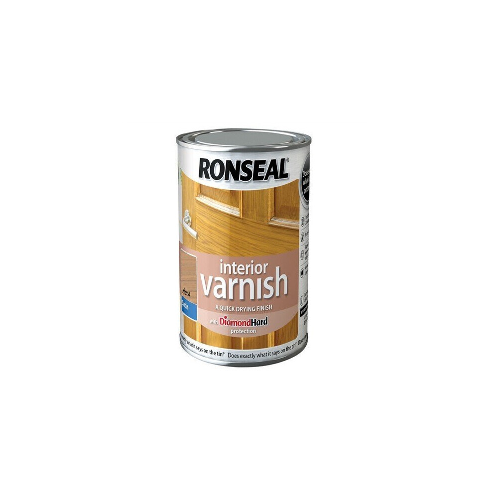 Ronseal RSLIVSBI250 250ml Quick Dry Satin Interior Varnish - Birch
