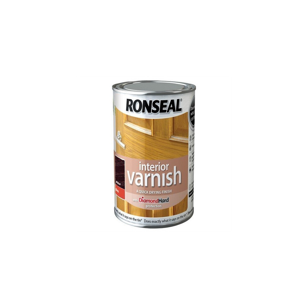 Ronseal 750ml Quick Dry Gloss Interior Varnish - Walnut
