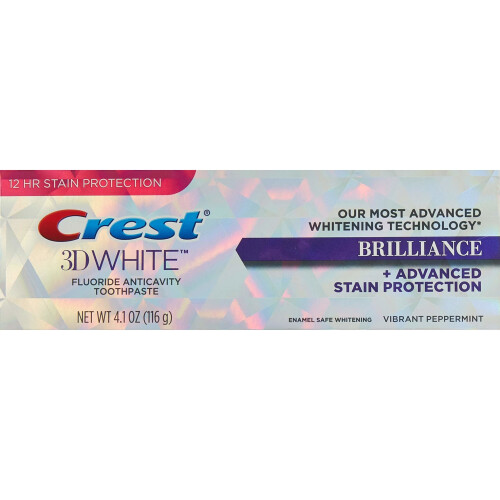 Crest Crest, 3D White, Brilliance Toothpaste, Vibrant Peppermint, 116g 2