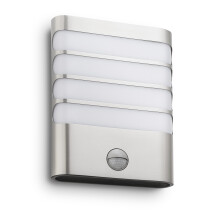 Philips myGarden Raccoon LED Wall Light with Motion Sensor, 3.5 W Integrated LED - Inox