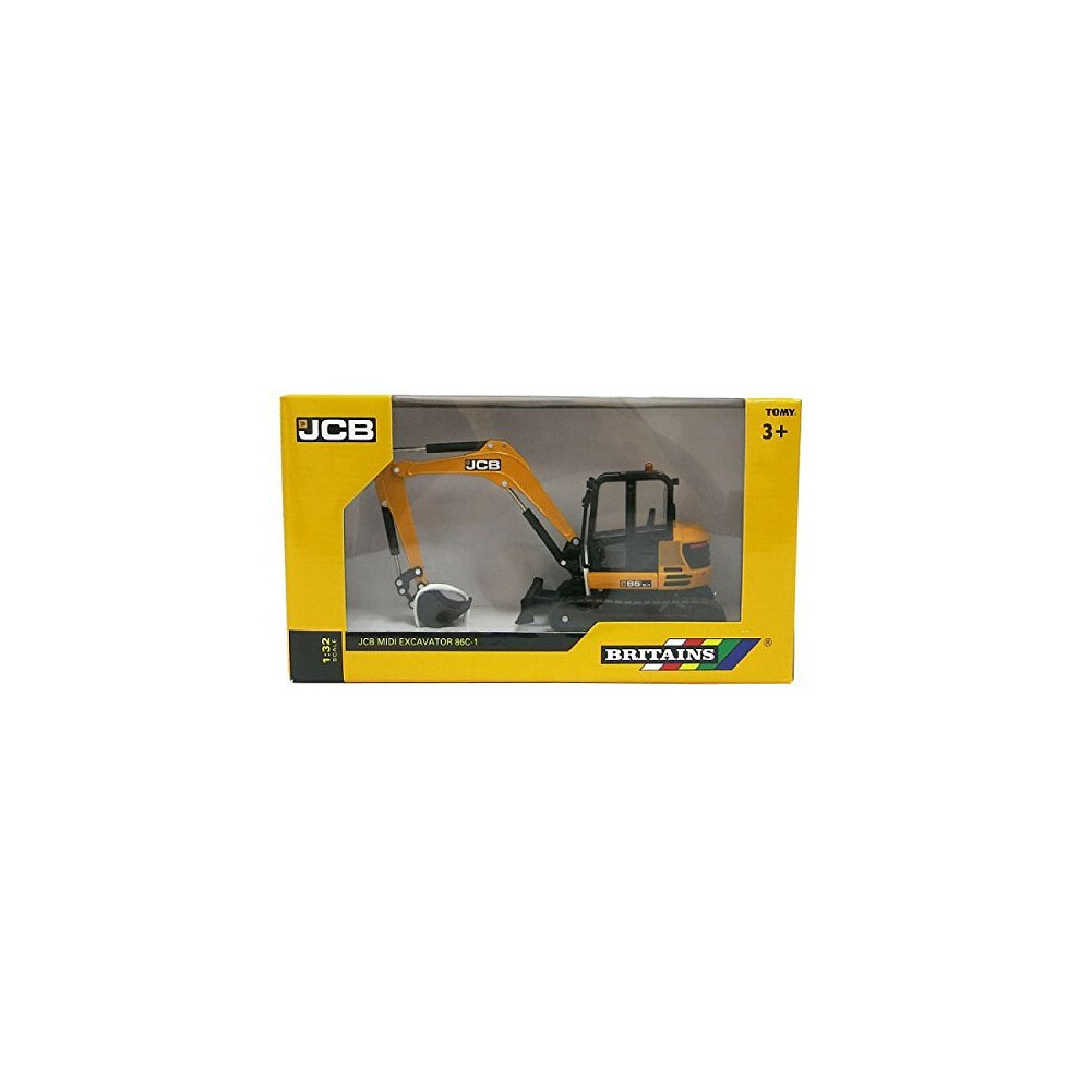 Britains 1:32 JCB Midi Excavator - Collectable Farm Vehicle Toy - Suitable From 3 years