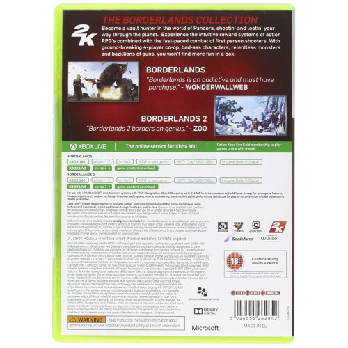 Borderlands 1 and 2 Collection (Classics) Game XBOX 360 1