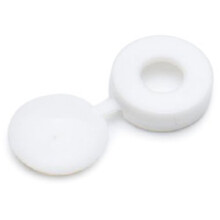 Bulk Hardware BH01144 Plastic Screw Cup and Covers Caps to Fit No.6/ No.8 Screws - White, Pack of 50