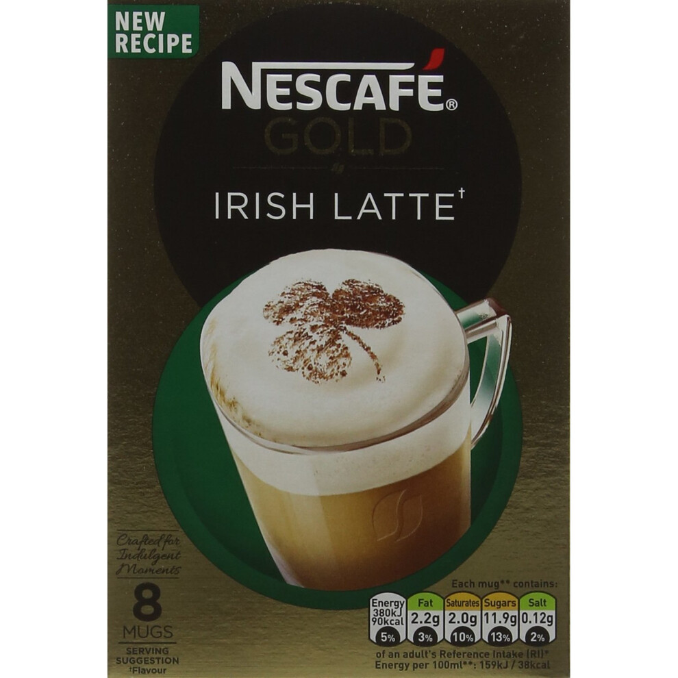 NESCAFÃ Gold Irish Cream Latte, 8 sachets, 176g (Pack of 6, Total 48 sachets)