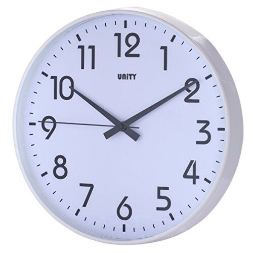 Unity Fradley 30 cm 12-inch Silent Sweep Modern Wall Clock, White
