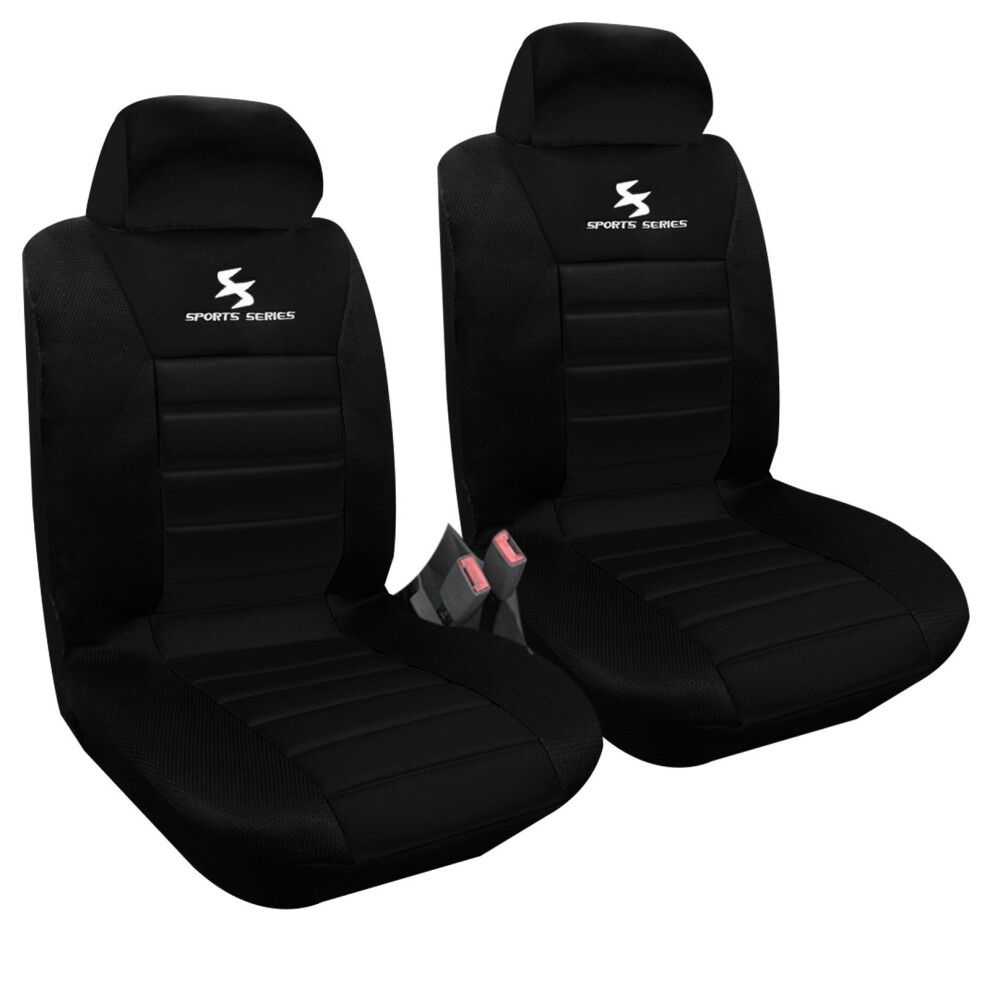 Woltu Car Van Seat Covers Front Pair Universial For Cars Vans And Mpvs Black 4250367001561