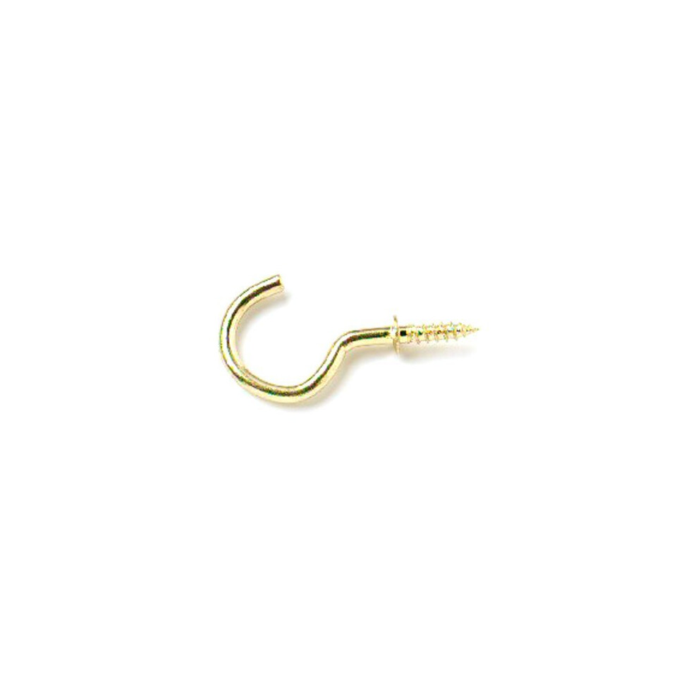 Bulk Hardware Bh01117 Eb Brass Plated Mug Shouldered Cup Hooks, 38 Mm (1.1/2 Inch) - Pack Of 10 5013249343734