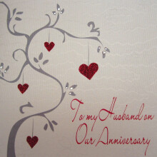 WHITE COTTON CARDS WB217 To My Husband on Our Anniversary