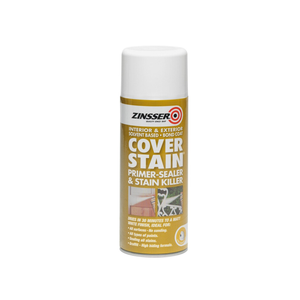 Zinsser ZINCSP400A 400 ml Cover Stain Primer/Finish Aerosol